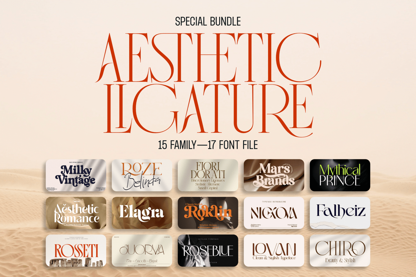 Aesthetic Ligature Font Bundle