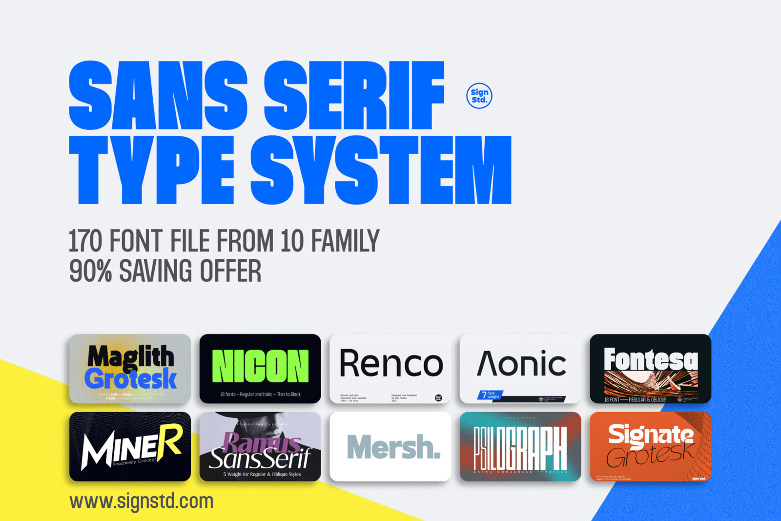 Sans Serif Type System Font Bundle